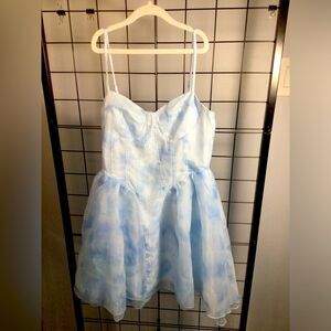 Fairy Core Dreamy Mini Dress in Cloud Pattern with Adjustable Straps NWT